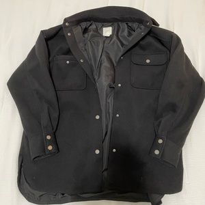 black h&m shacket